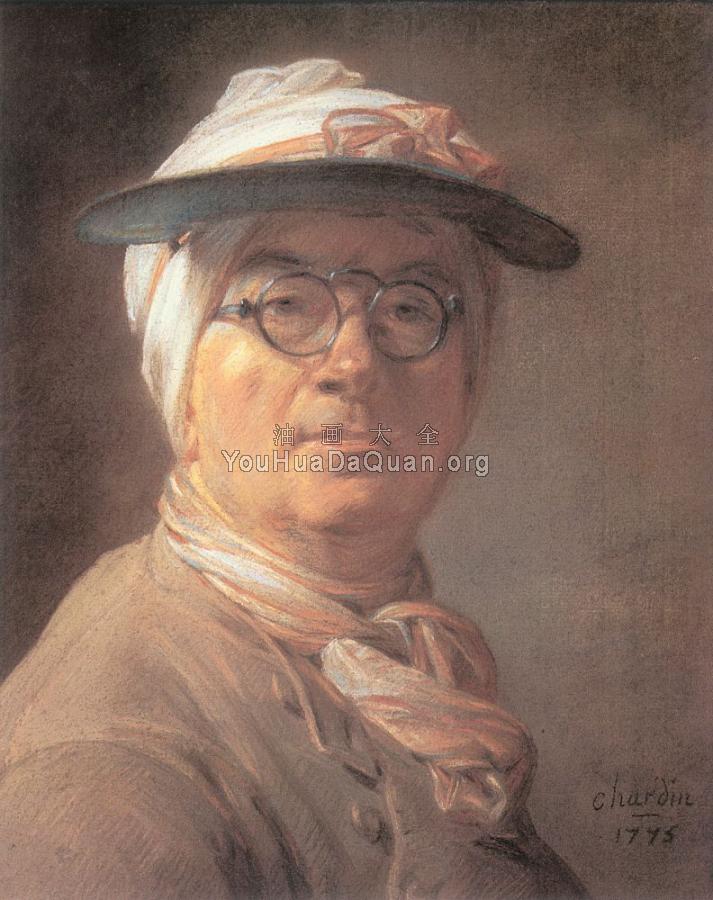 Self-Portrait with an Eye-Shade - 让·巴蒂斯特·西梅翁·夏尔丹